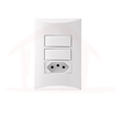 Interruptor com 2 Teclas + 1 Tomada 4x2